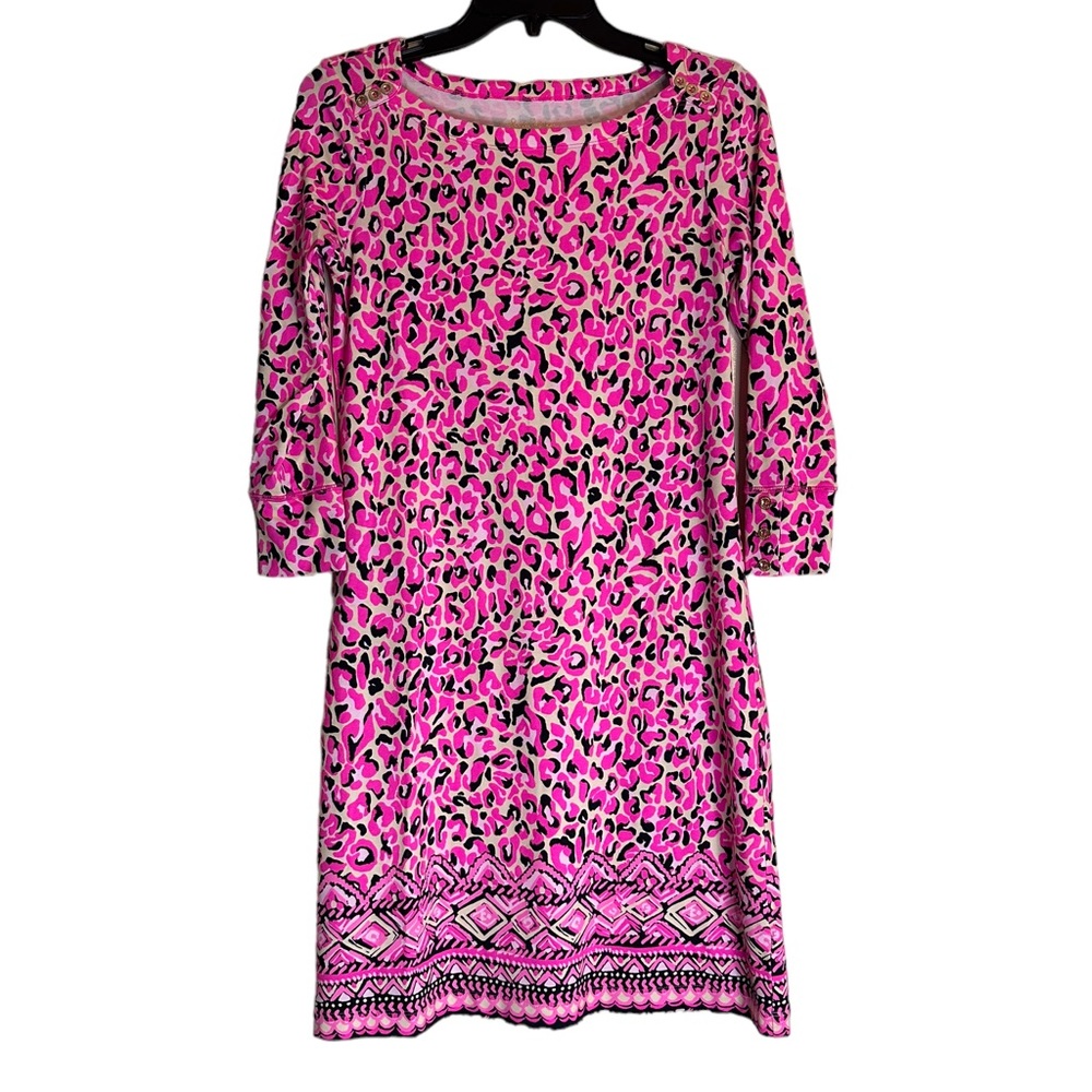 Lilly Pulitzer NWOT UPF 50+ Sophie Pink My Favorite Spot Animal Print Dress XS